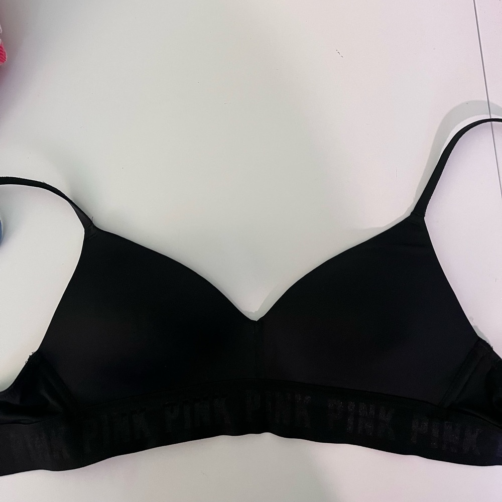 Selling two pink bras black and light blue size 34A - Picture 6 of 8